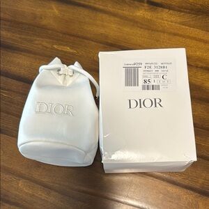 NIB Dior White Fabric Pouch